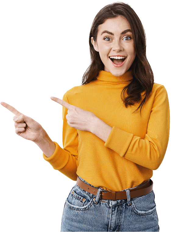 Girl pointing illustration